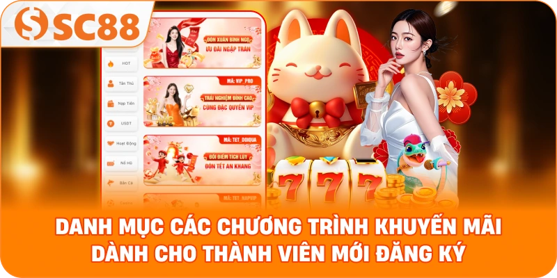 Danh mục các chương trình khuyến mãi dành cho thành viên mới đăng ký.